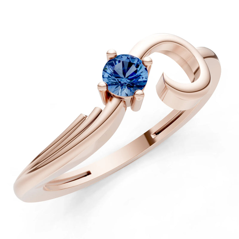 Scroll Accent Solitaire Ring