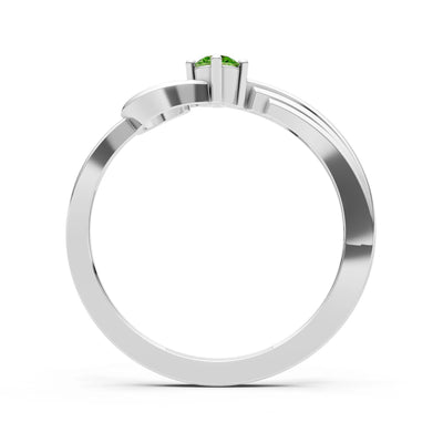 Scroll Accent Solitaire Ring