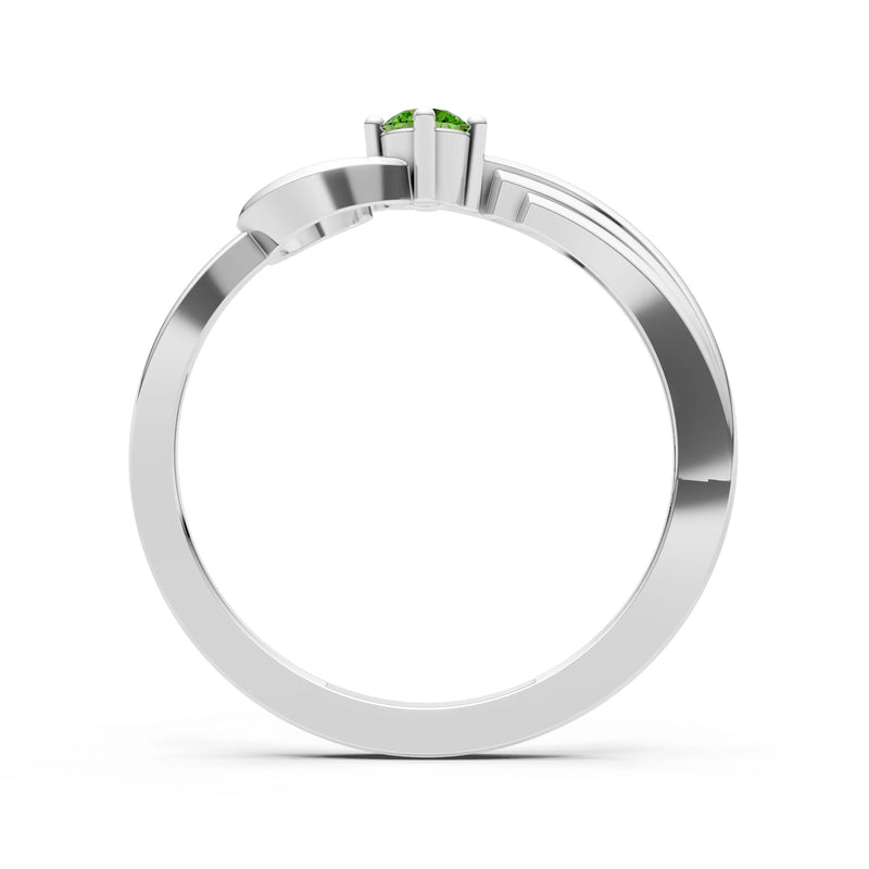 Scroll Accent Solitaire Ring