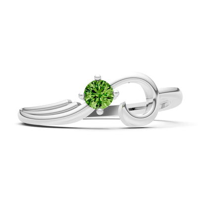 Scroll Accent Solitaire Ring