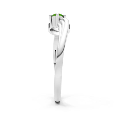 Scroll Accent Solitaire Ring