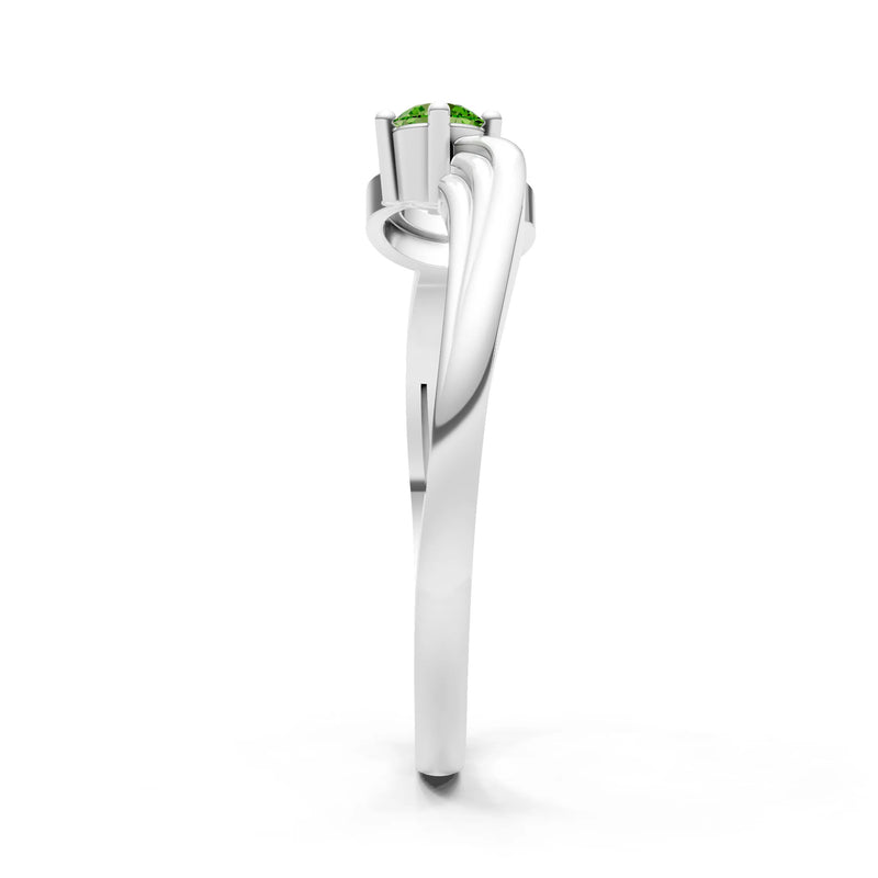 Scroll Accent Solitaire Ring