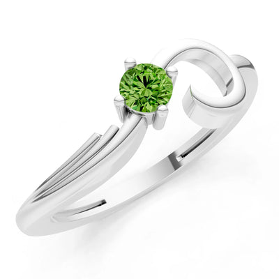 Scroll Accent Solitaire Ring