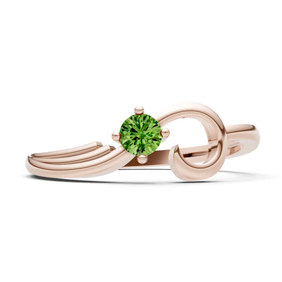 Scroll Accent Solitaire Ring