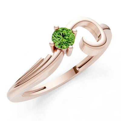 Scroll Accent Solitaire Ring