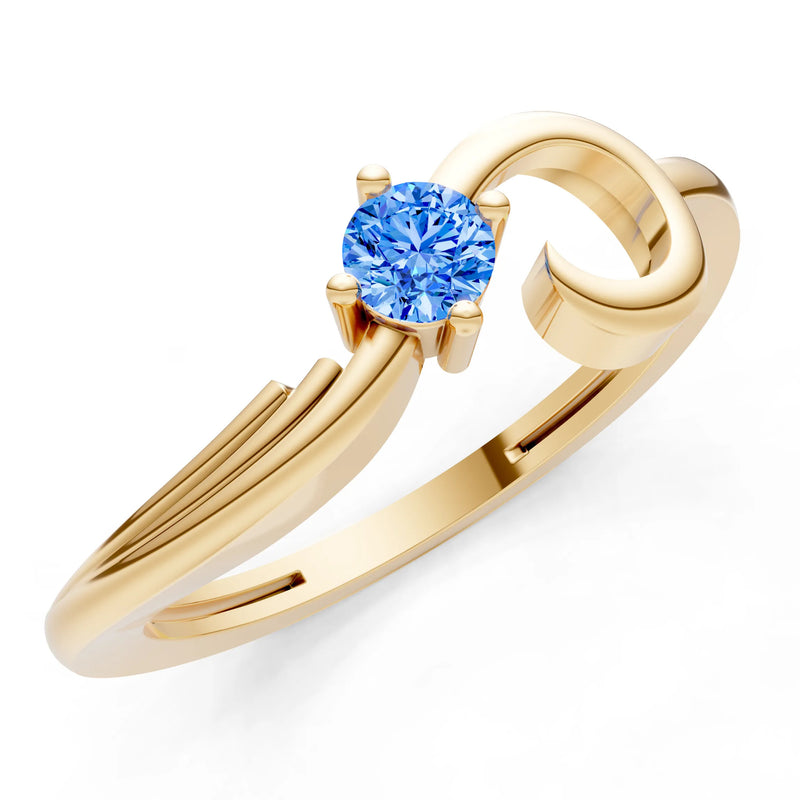 Scroll Accent Solitaire Ring