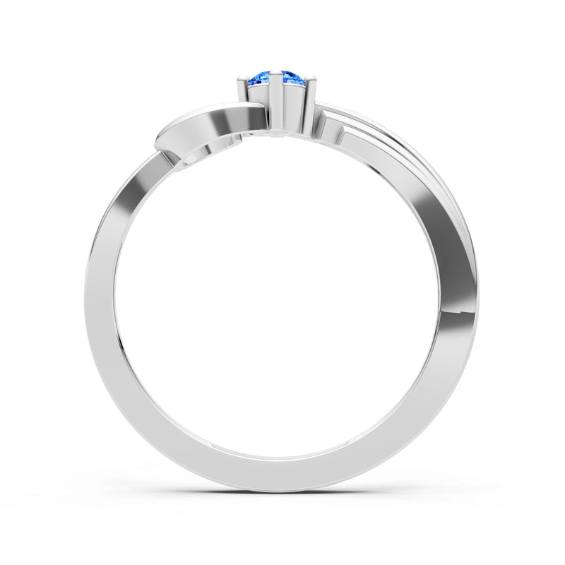 Scroll Accent Solitaire Ring