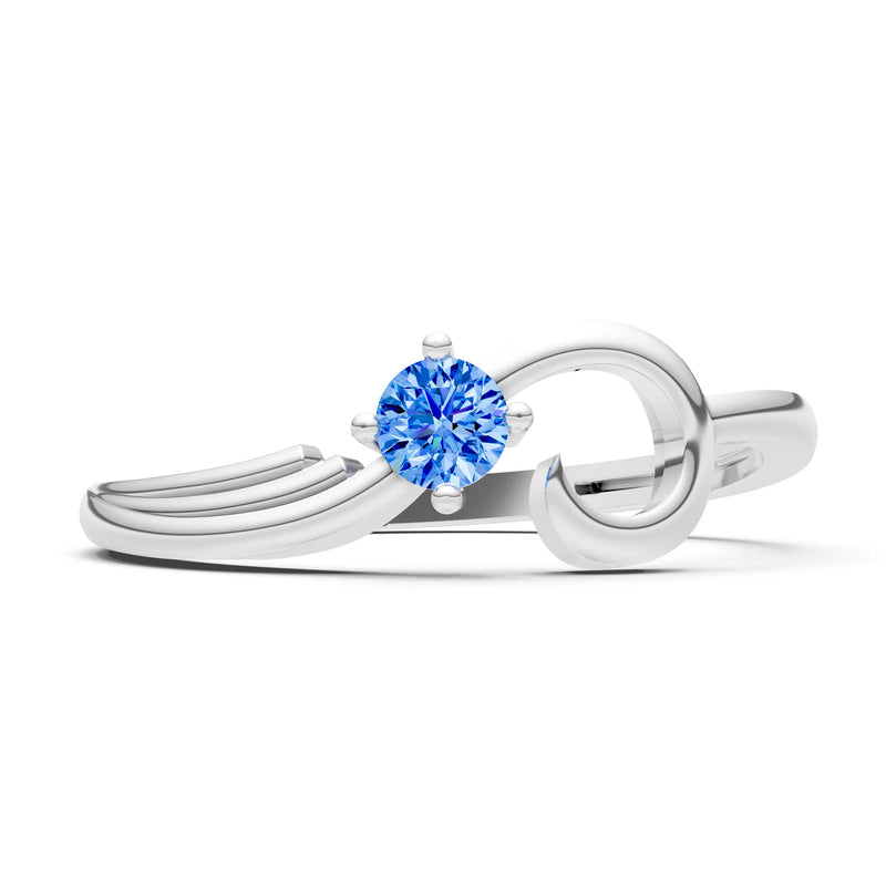 Scroll Accent Solitaire Ring