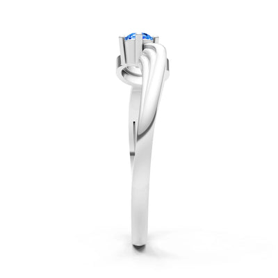 Scroll Accent Solitaire Ring