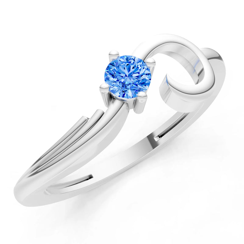 Scroll Accent Solitaire Ring