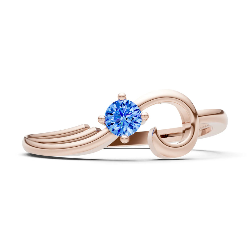 Scroll Accent Solitaire Ring