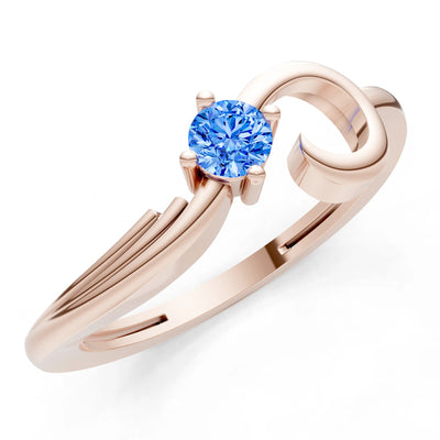 Scroll Accent Solitaire Ring