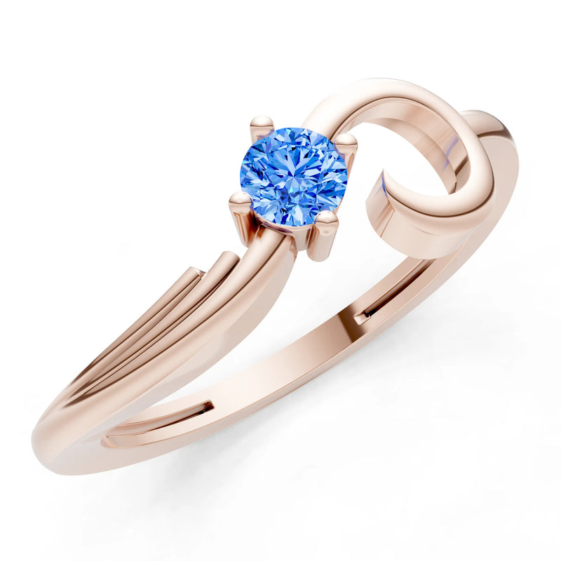 Scroll Accent Solitaire Ring