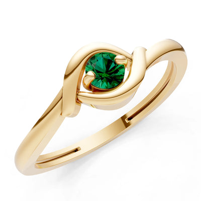 Wrap Solitaire Lunara Curve Ring