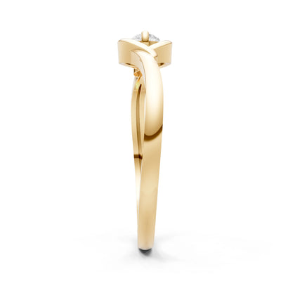 Wrap Solitaire Lunara Curve Ring