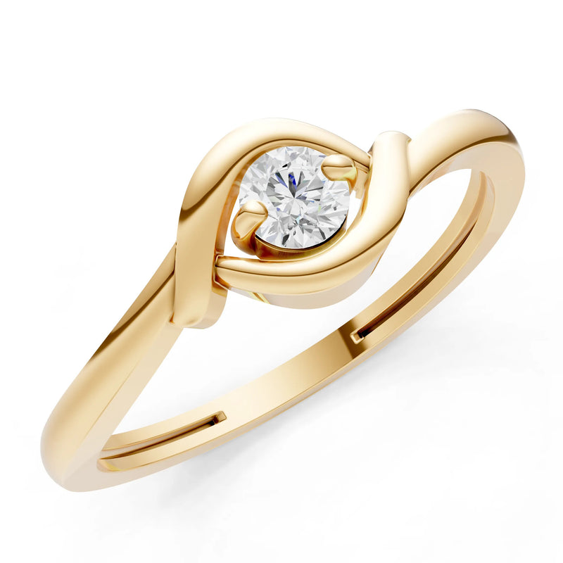Wrap Solitaire Lunara Curve Ring
