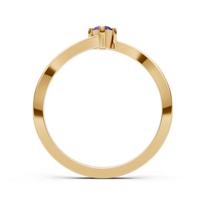 Asymmetrical Solitaire Sirius Ring