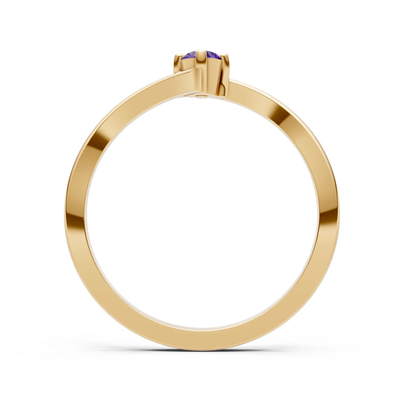 Asymmetrical Solitaire Sirius Ring