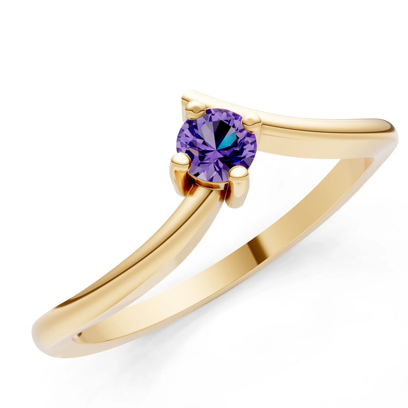 Asymmetrical Solitaire Sirius Ring