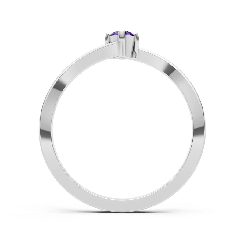 Asymmetrical Solitaire Sirius Ring