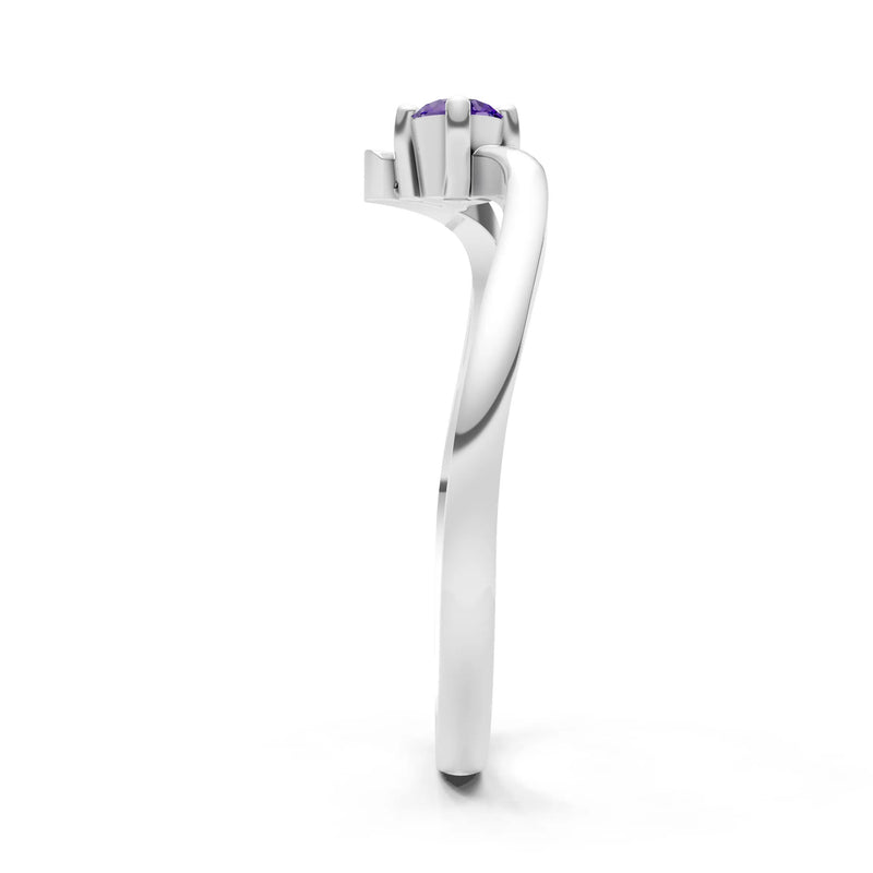 Asymmetrical Solitaire Sirius Ring