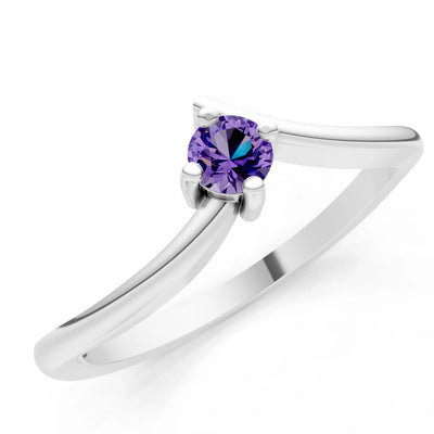Asymmetrical Solitaire Sirius Ring