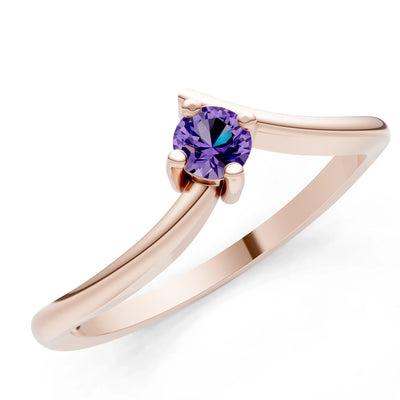 Asymmetrical Solitaire Sirius Ring