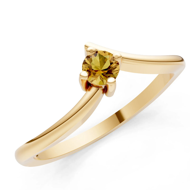 Asymmetrical Solitaire Sirius Ring