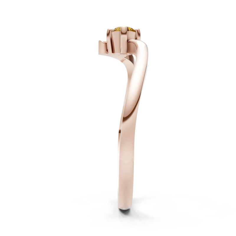 Asymmetrical Solitaire Sirius Ring