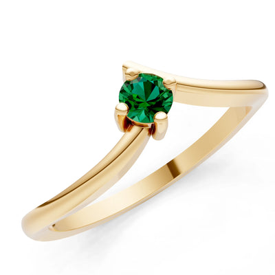 Asymmetrical Solitaire Sirius Ring