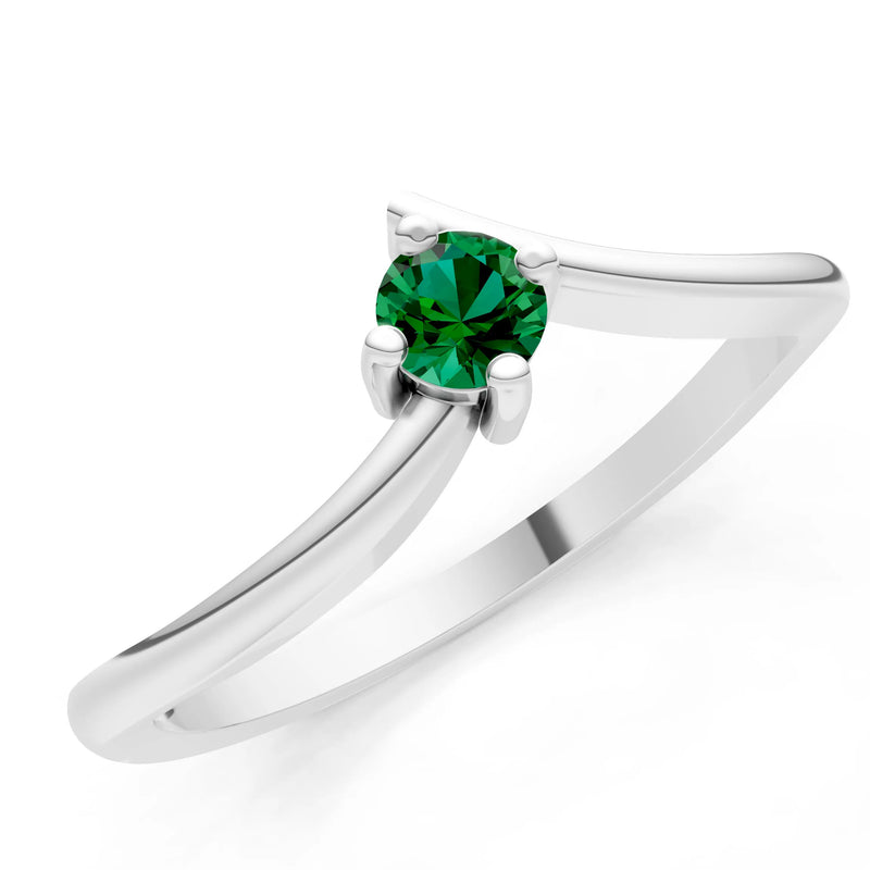 Asymmetrical Solitaire Sirius Ring
