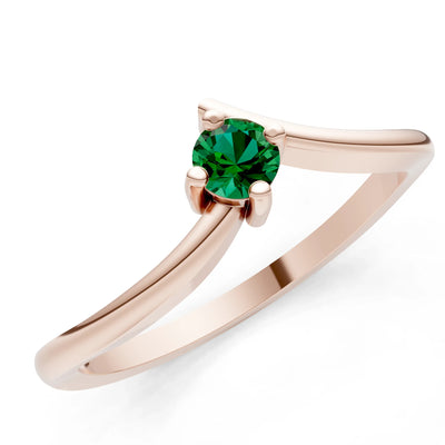 Asymmetrical Solitaire Sirius Ring