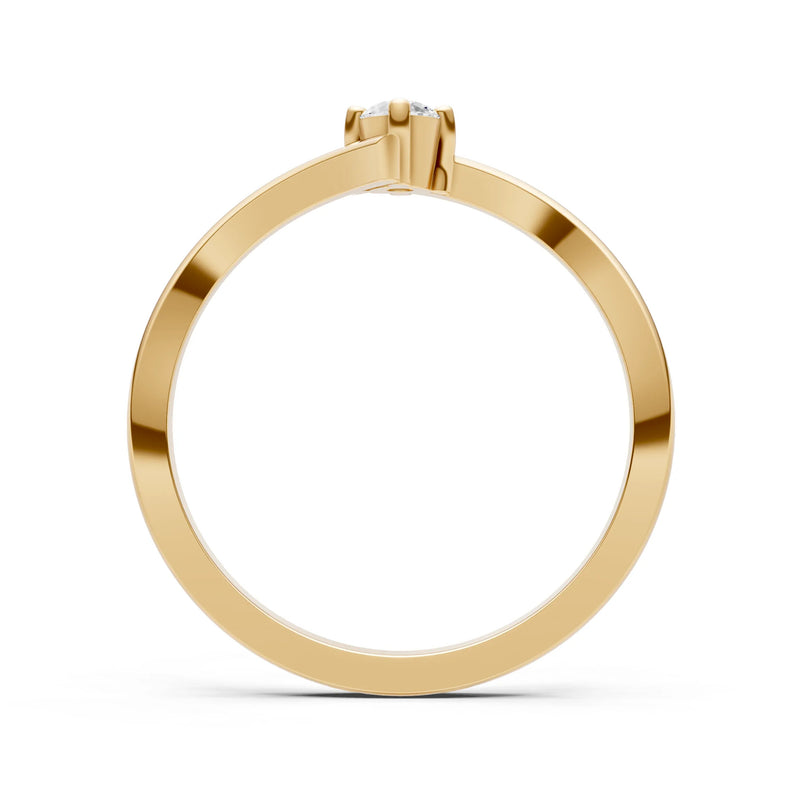 Asymmetrical Solitaire Sirius Ring