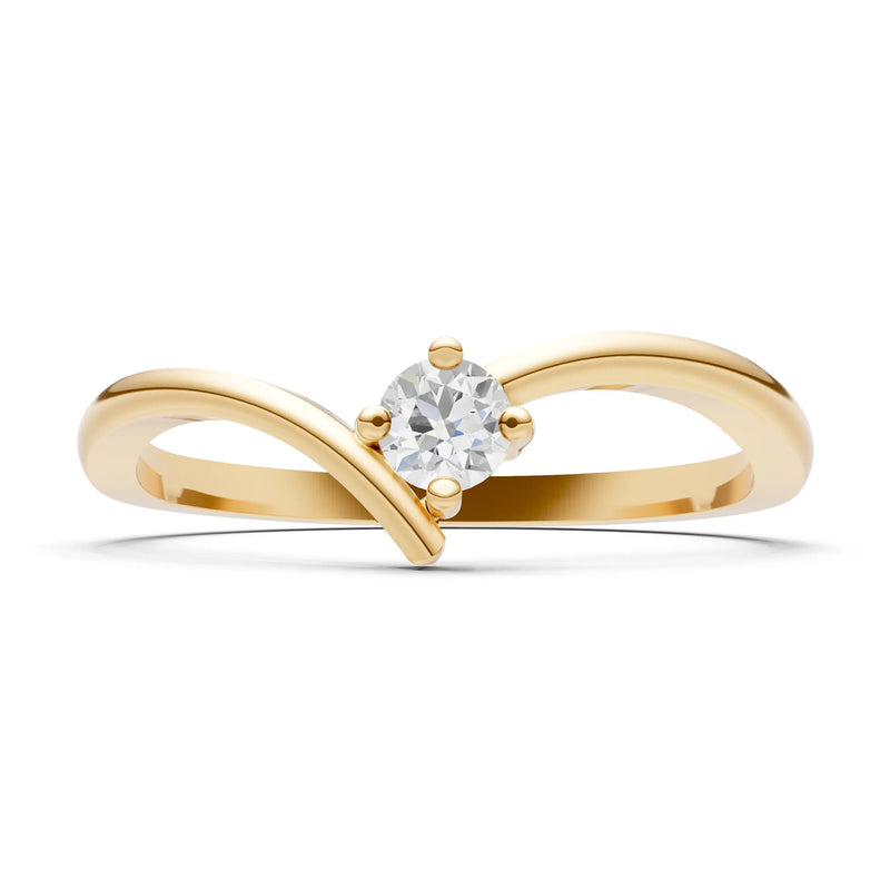 Asymmetrical Solitaire Sirius Ring