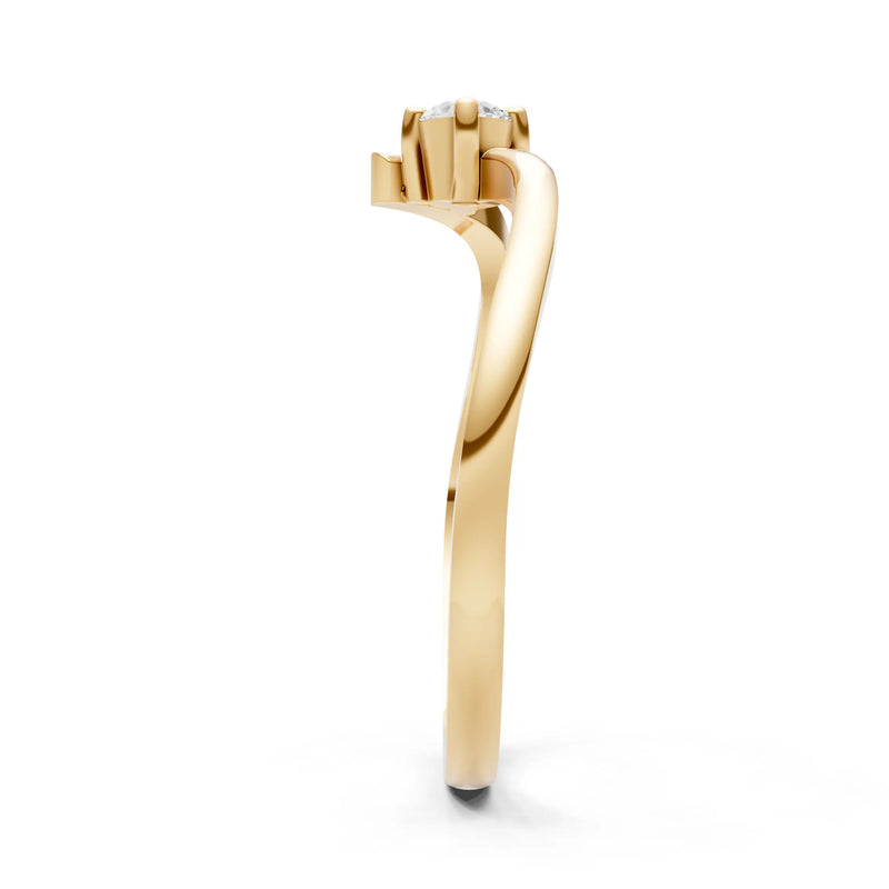 Asymmetrical Solitaire Sirius Ring