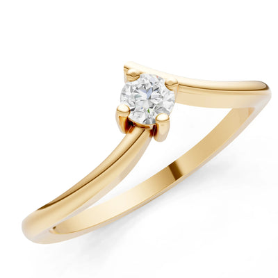 Asymmetrical Solitaire Sirius Ring