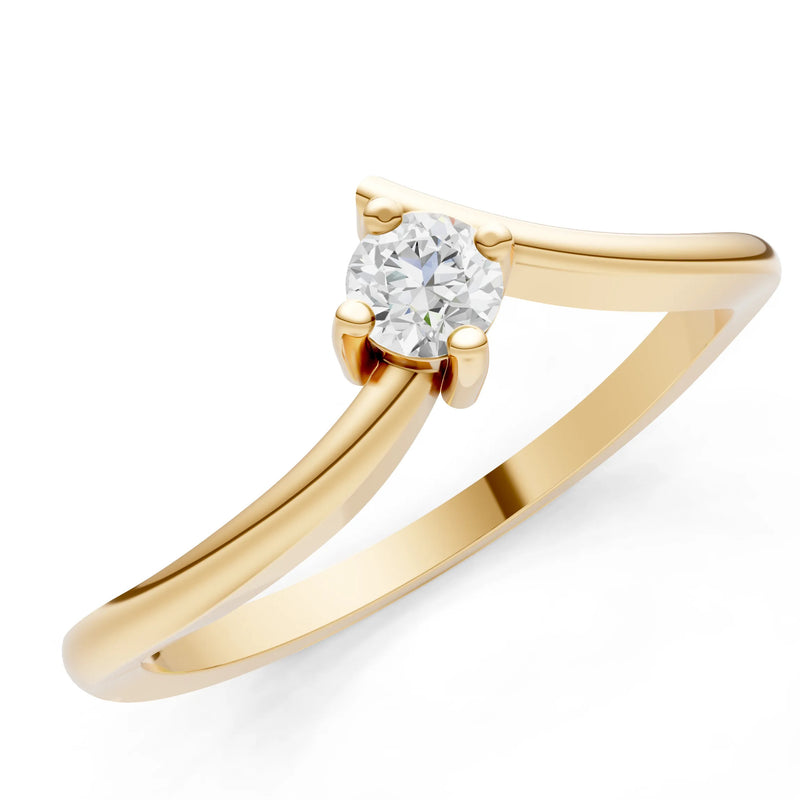 Asymmetrical Solitaire Sirius Ring