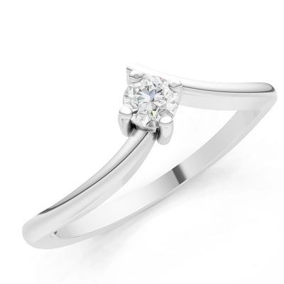 Asymmetrical Solitaire Sirius Ring