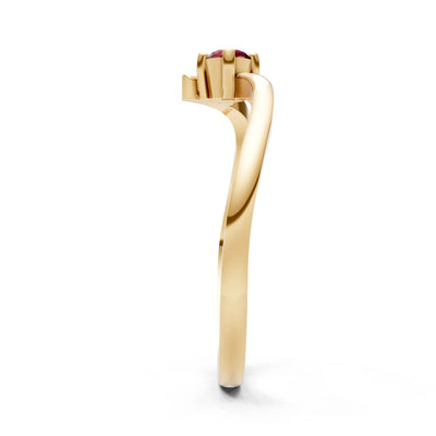 Asymmetrical Solitaire Sirius Ring