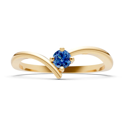 Asymmetrical Solitaire Sirius Ring