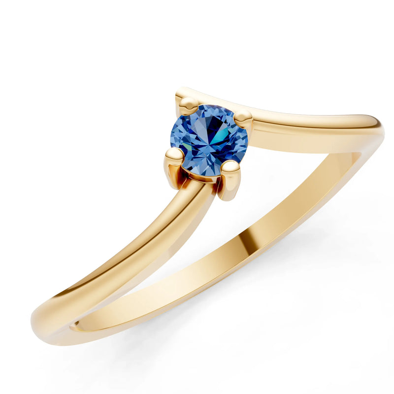 Asymmetrical Solitaire Sirius Ring