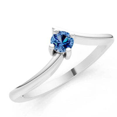 Asymmetrical Solitaire Sirius Ring