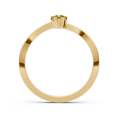 Peridot Asymmetrical Solitaire Sirius Ring