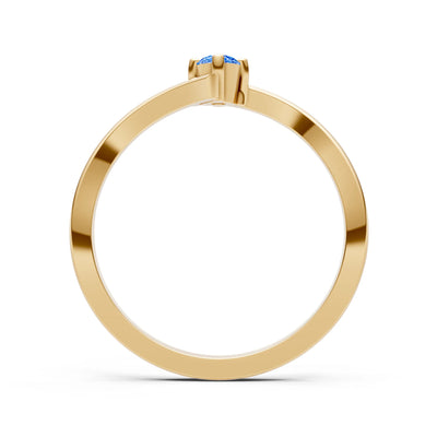 Asymmetrical Solitaire Sirius Ring