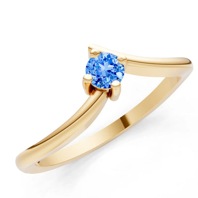 Asymmetrical Solitaire Sirius Ring