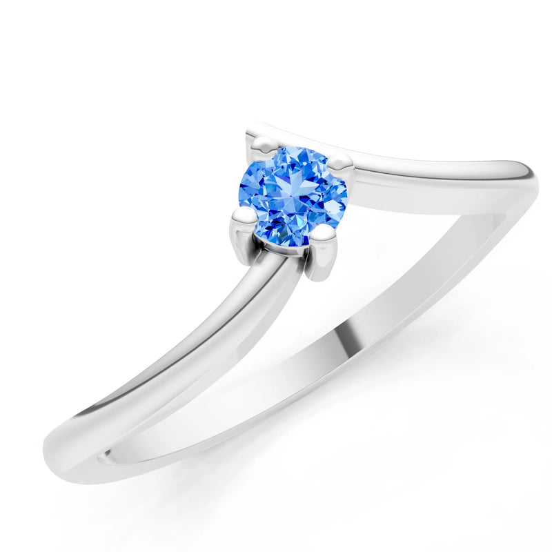 Asymmetrical Solitaire Sirius Ring