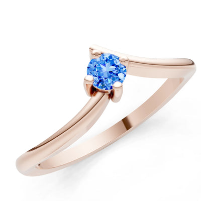 Asymmetrical Solitaire Sirius Ring