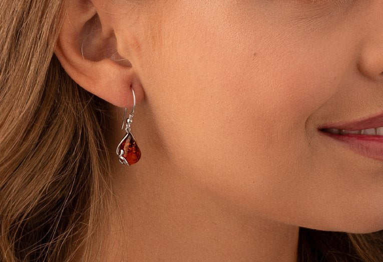 Genuine baltic amber earrings