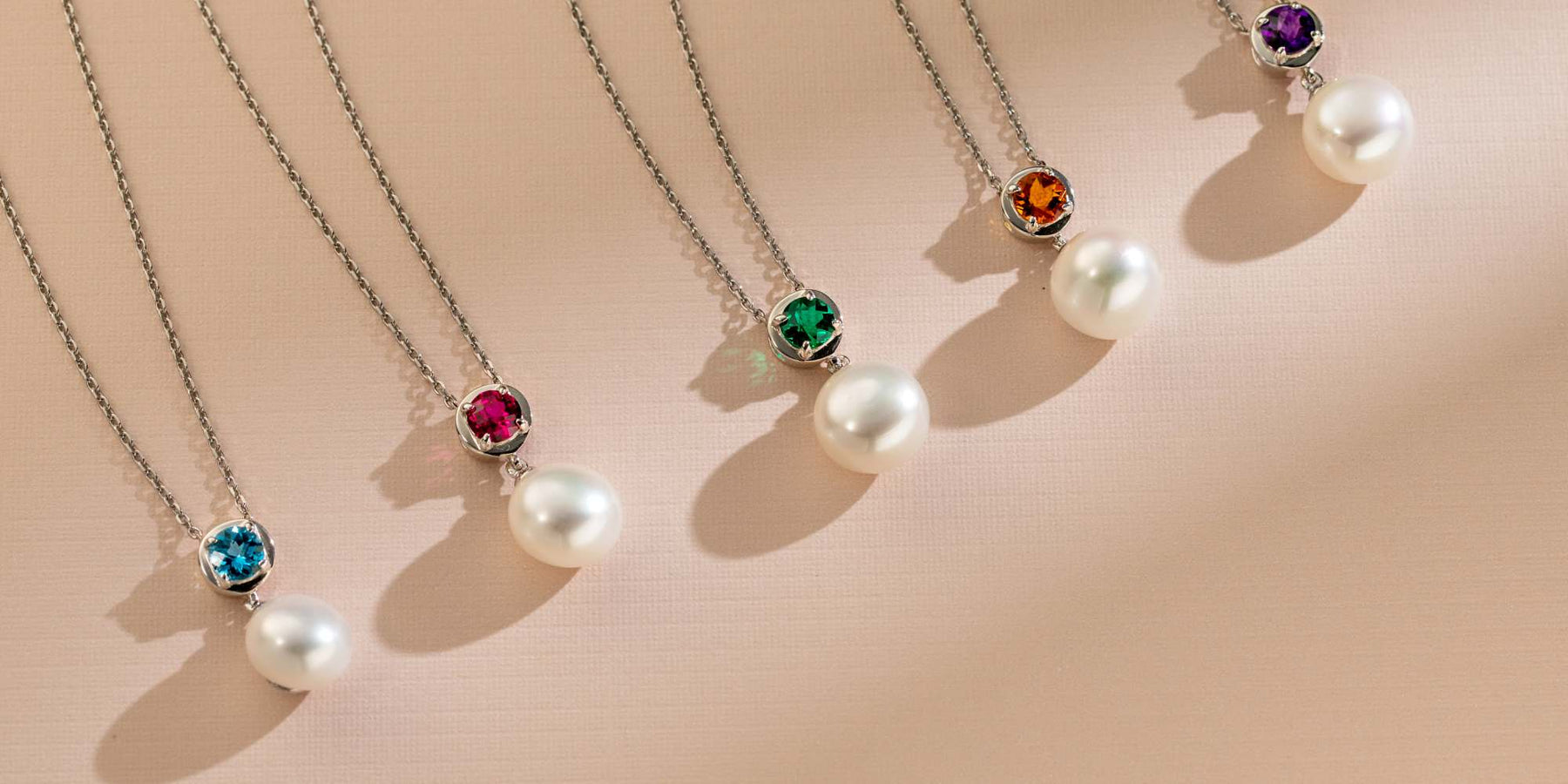Pearl and Birthstone Pendant jewelry in sterling silver