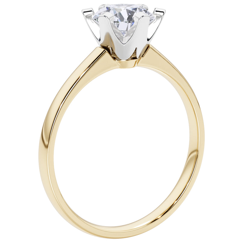 IGI Certified Natural Diamond Solitaire Ring 14K Yellow Gold 1.11 Carats